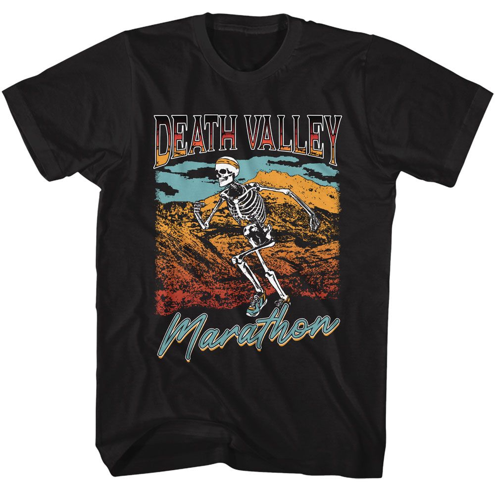 Enviro Sports - Skeleton Running - American Classics - Solid Black Adult Short Sleeve T-Shirt