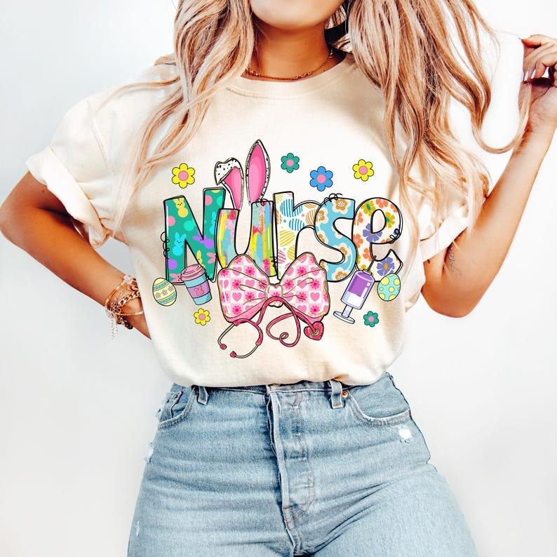 Easter Nurse Coquette, Stethoscope, Happy Easter, Nurse Bunny Shirt T-shirt