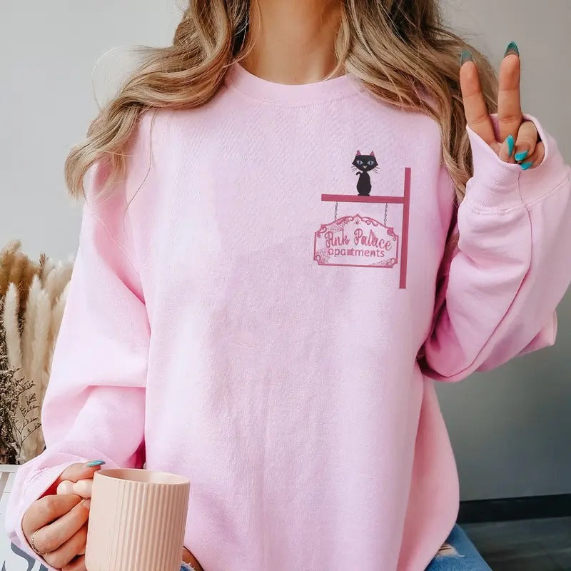 Embroidery Pink Palace Apartment Shirt, Coraline Dreaming Colorful T-Shirt, Horror Coraline movies, Horror Character Shirt, Halloween Crewneck Sweatshirt