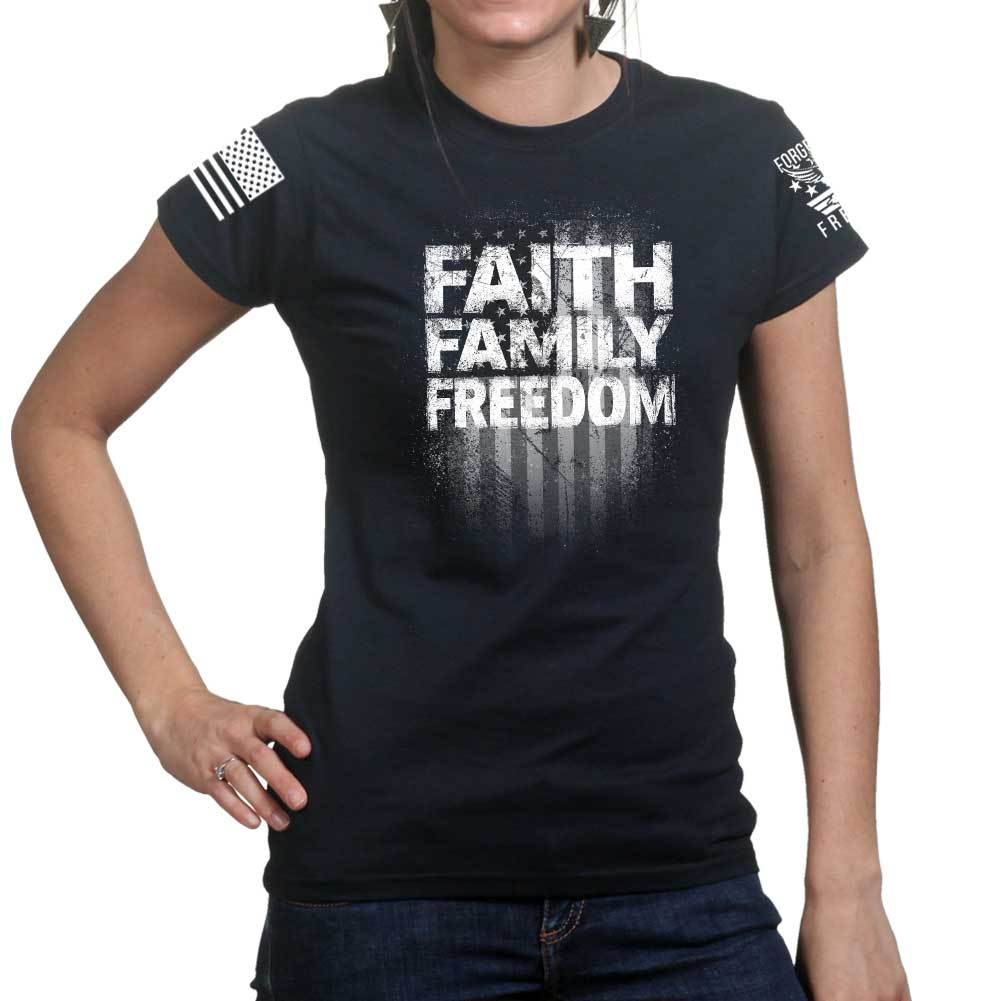 Ladies Faith Family Freedom T-shirt Style001