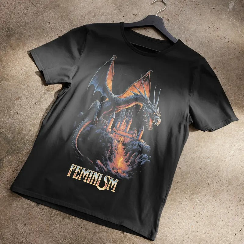 Feminism Dragon Fantasy T-Shirt, Unisex Trending Tee