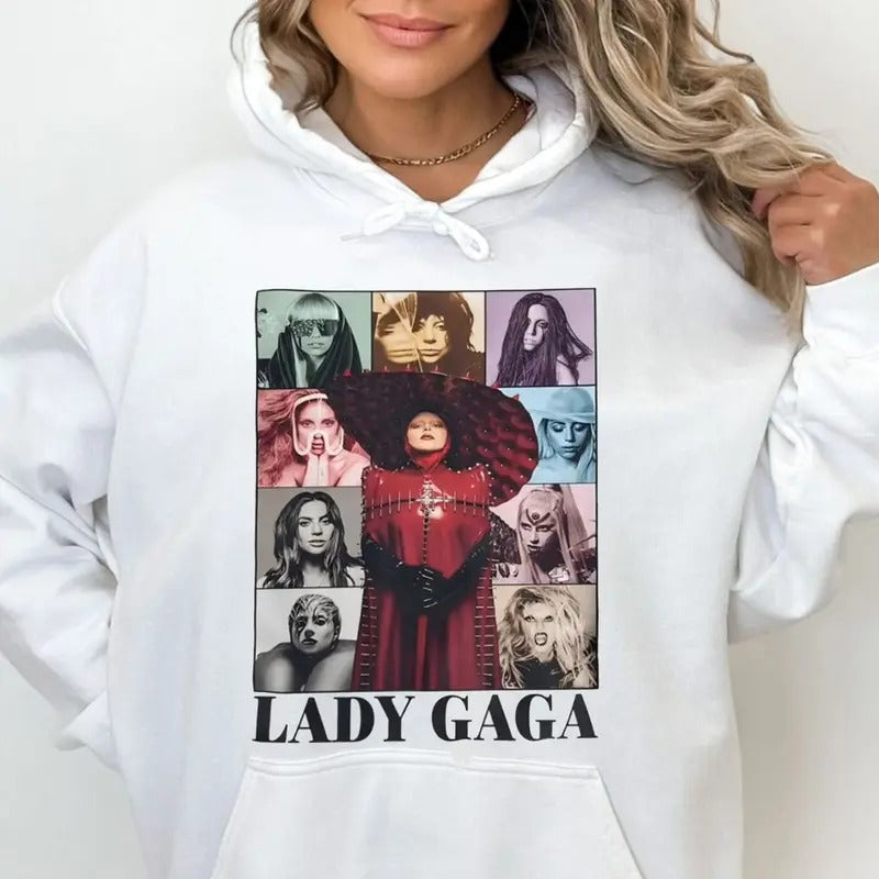 Gagaa Inspired Graphic Tee, Pop Star Fashion, World Tour 2025 Merch For Fan, Unisex Sweater Pullover Tee