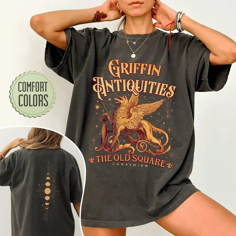 Griffin Antiquities Crescent City Comfort Colors T-Shirt, Lunathion Shirt, Bryce Quinlan T Shirt, House Of Earth And Blood Tshirt, Sarah J Mass Crewneck Shirt, Crescent City 3 Shirt, Throne Of Glass Womenswear Tee, Acotar Merch