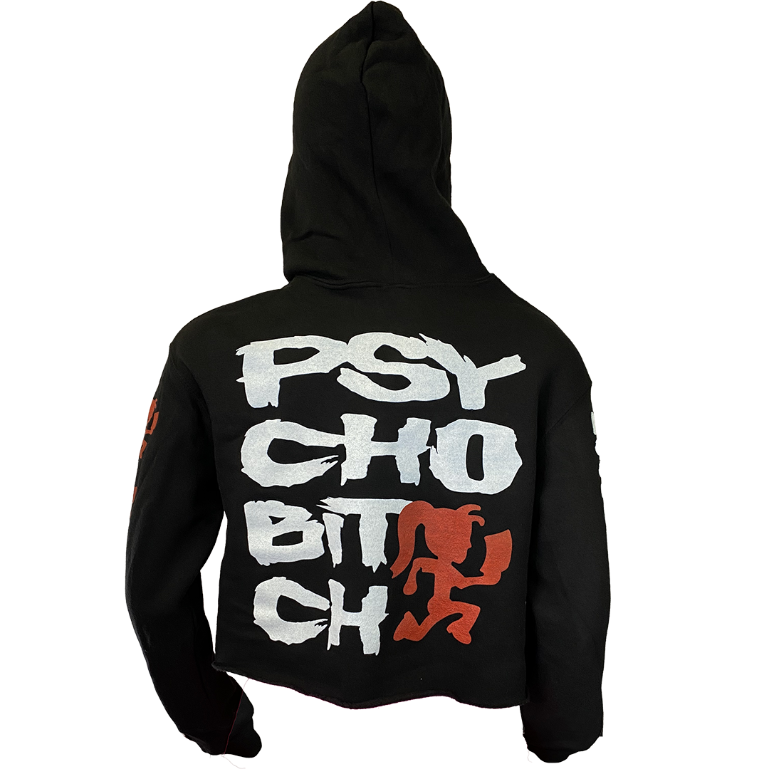"Psycho Bitch Juggalette" Pullover Crop Hoodie
