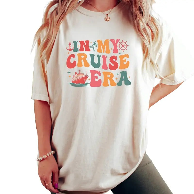 In My Cruise Era Shirt, Funny Vacation Tee, Family Cruise Gift, Cruise Travel Sweatshirt, Cruise Trip Sweater Fabric Womenswear