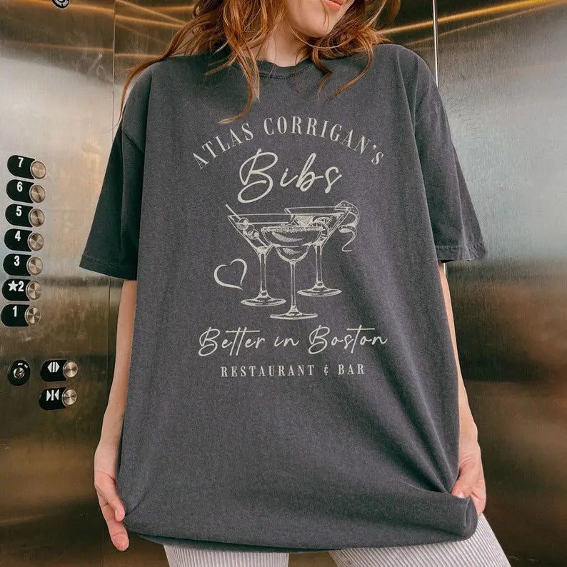 It ends with us Bibs  boston t shirt Atlas Corrigan fandom old money aesthetic book gifts booktok merch colleen hoover merch