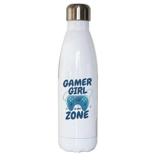 Joystick gamer girl water bottle stainless steel reusable