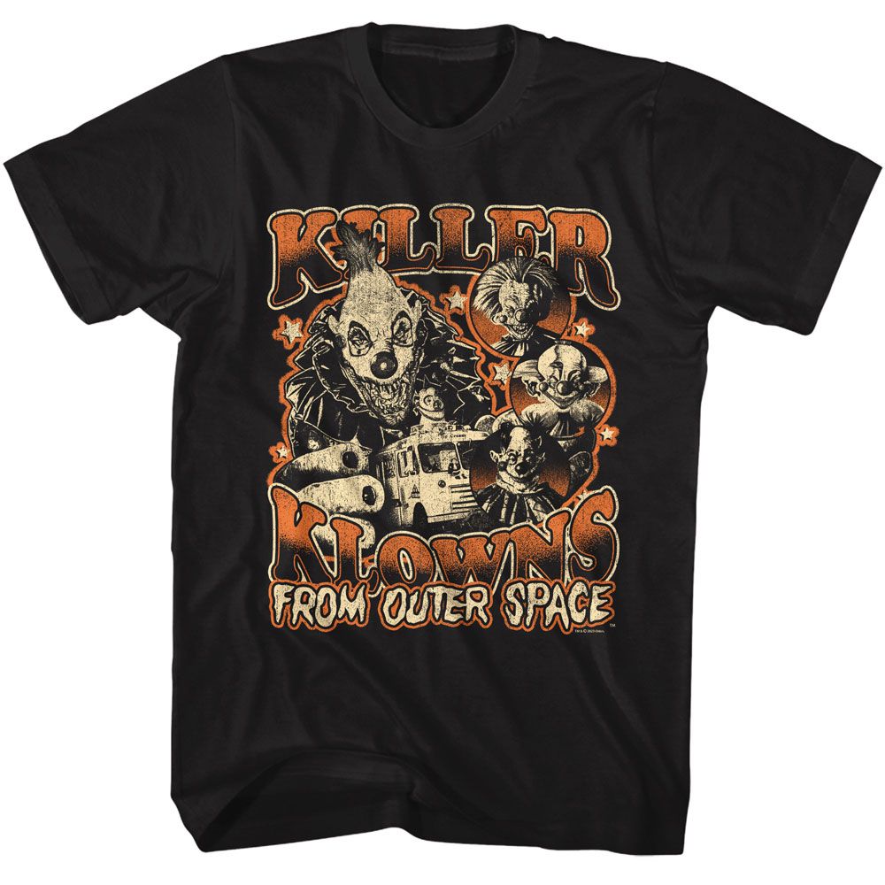 Killer Klowns From Outer Space - Halloween Klowns - American Classics - Solid Black Adult Short Sleeve T-Shirt