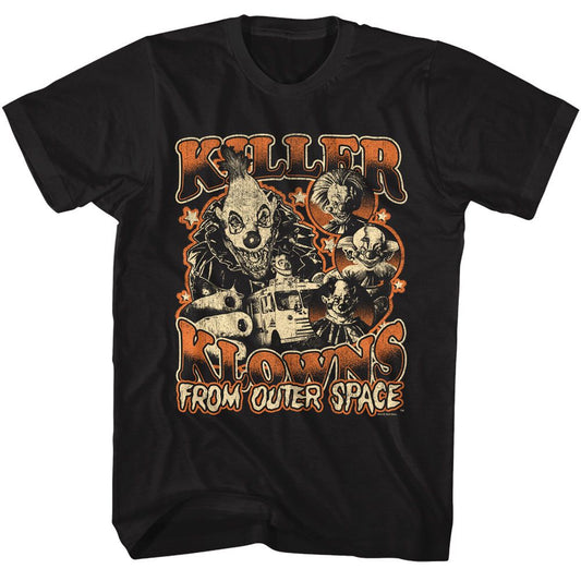 Killer Klowns From Outer Space - Halloween Klowns - American Classics - Solid Black Adult Short Sleeve T-Shirt