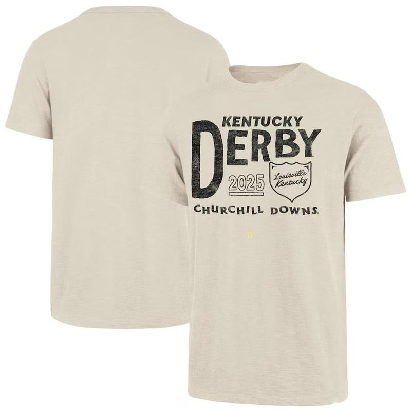 Men's '47 Cream 151st Kentucky Derby T-Shirt, Official 2025 Derby Tee, Churchill Downs Shirt 3V9HT