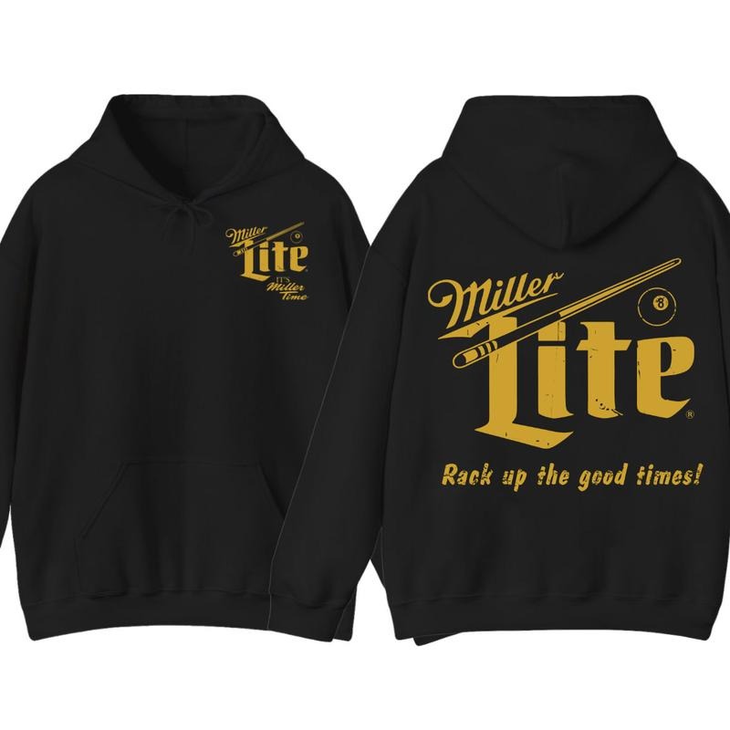 Miller Lite Rack Up Hoodie - SweatShirt - T-shirt , 2 side - Full size Range - Colorful Range - Diverse Fashion , Unisex Hoodie , Hoodie For Men , Women SweatShirt