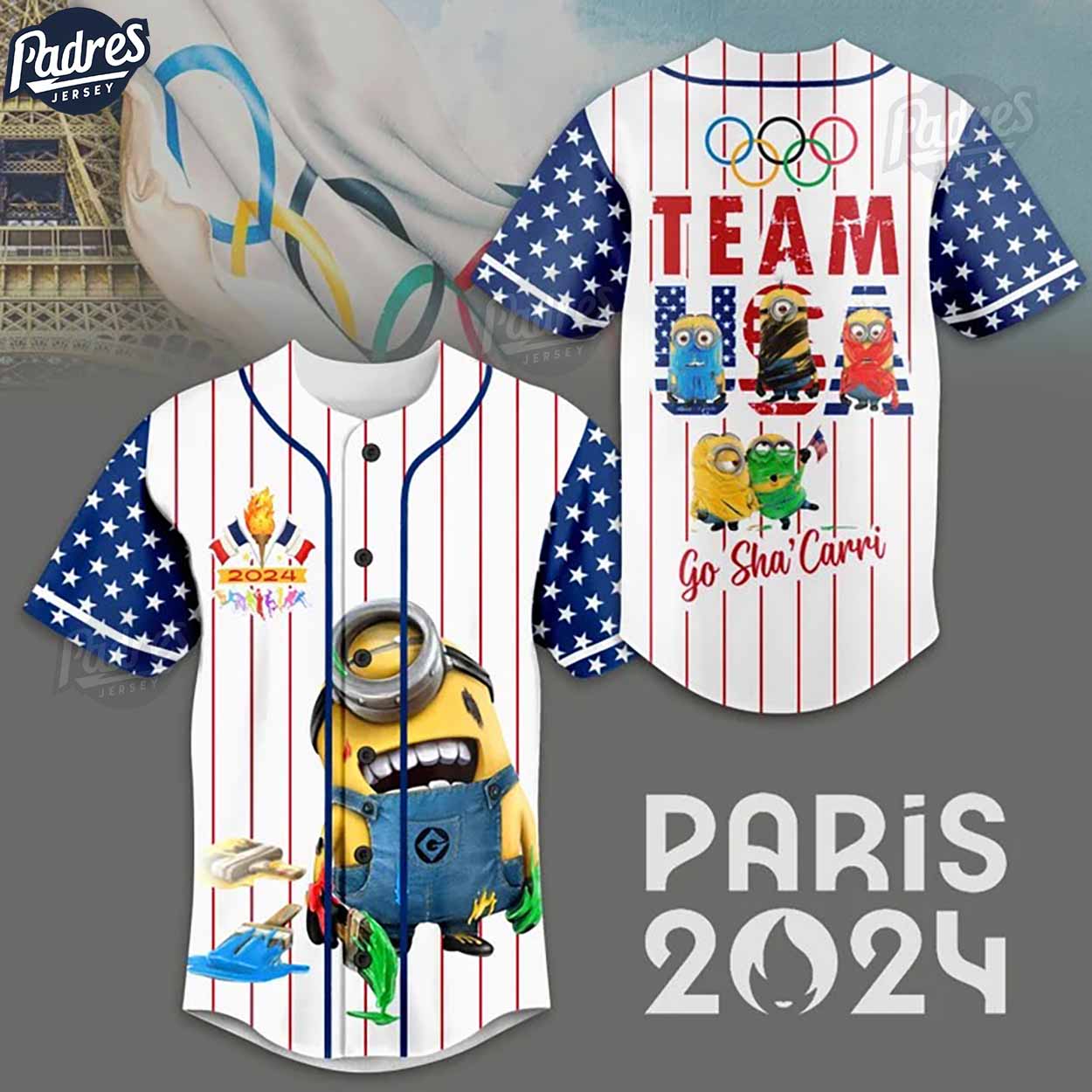 Minion Team USA Olympic Paris Baseball Jersey - Padres Jersey Oasis: Elevate Your Baseball Style Game