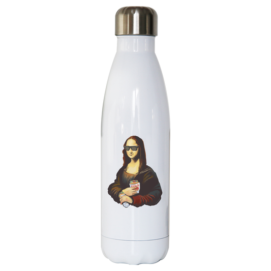 Mona Lisa kebab food painting water bottle stainless steel reusable