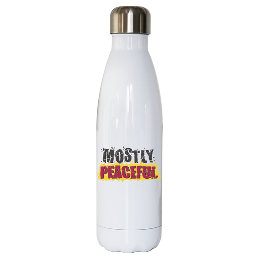 Mostly peaceful water bottle stainless steel reusable