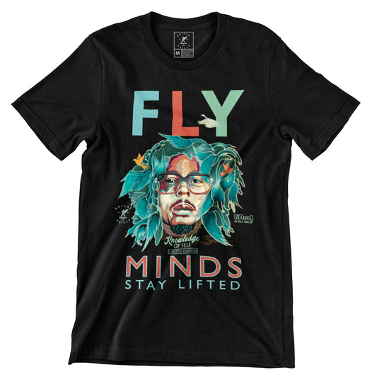"Fly Mindz Retro BLK" Limited Edition Uni-Sex Tee
