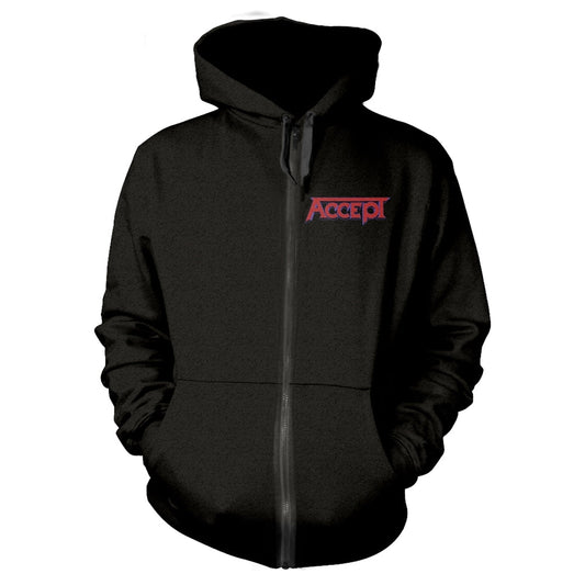 Accept Unisex Zipped Hoodie: Metal Heart 1 (back print)