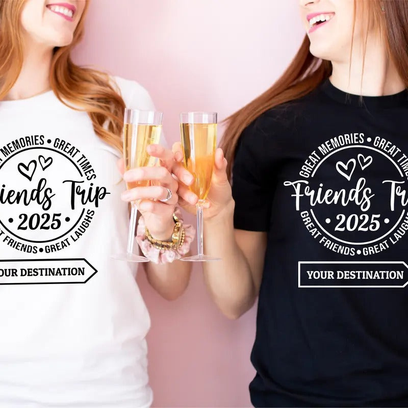 Personalized Friends Trip 2025 T-Shirt, Friends Trip 2025 Shirt, Friends Vacation Tee, Friends Trip Matching Tee, Custom Friends Travel Shirt.