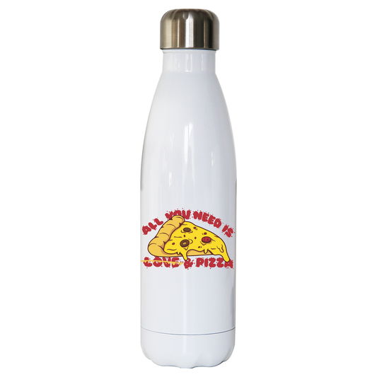 Pizza slice love water bottle stainless steel reusable