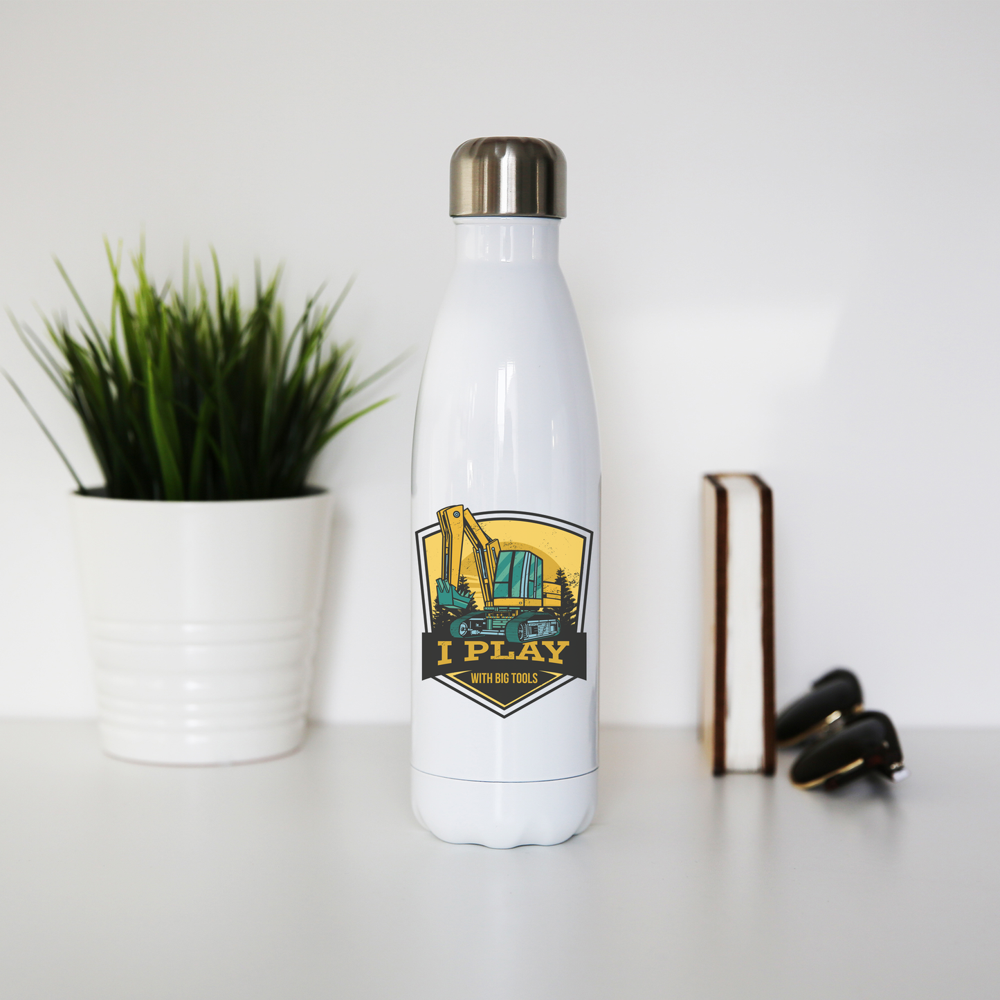 Play with big tools water bottle stainless steel reusable