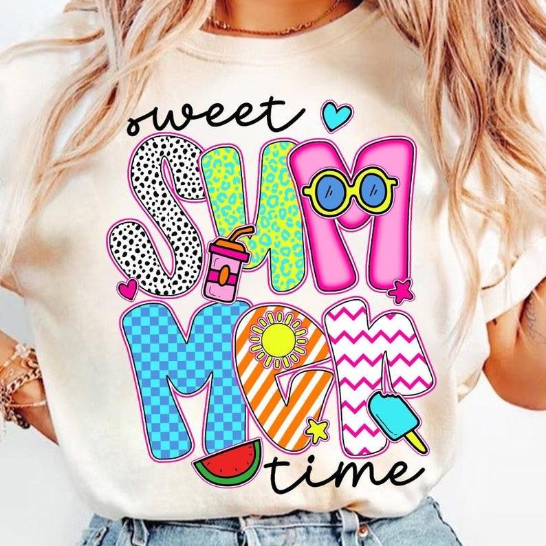 Preppy Sweet Summer Time Vacation Beach Sun Colorful Bright Tee T-Shirt