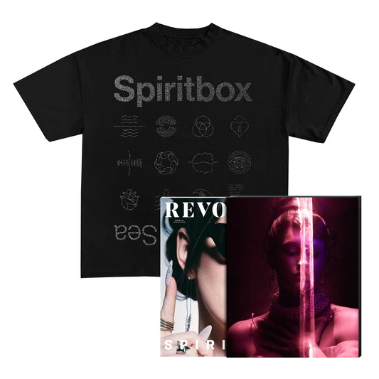 SPIRITBOX X REVOLVER BUNDLE Ã¢â‚¬â€œ ALTERNATIVE COVER SPRING 2025 ISSUE IN NUMBERED SLIPCASE & EXCLUSIVE T-SHIRT