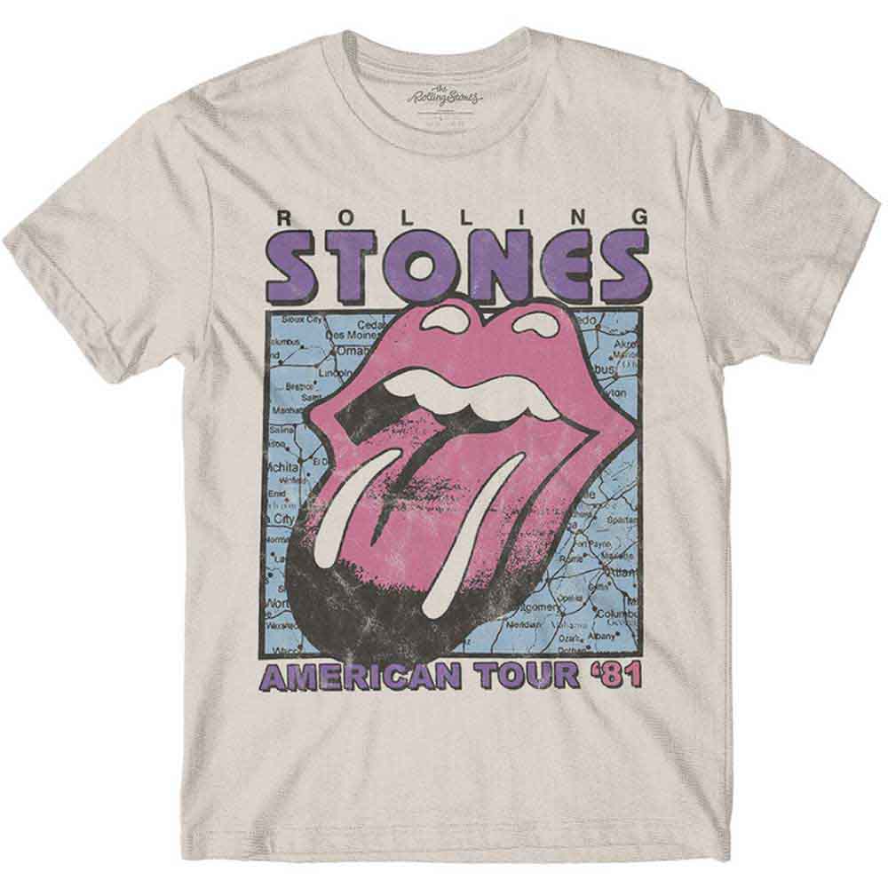 THE ROLLING STONES ( AMERICAN TOUR MAP ) T-SHIRT