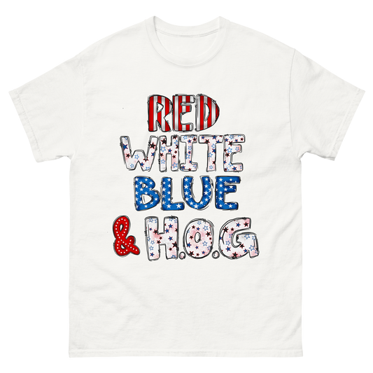 "Red, White, Blue & HOG" T-Shirt