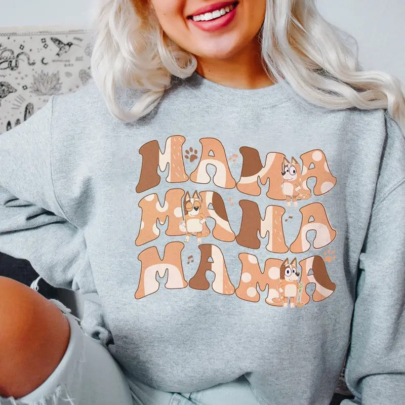 Retro Mom Bluey Shirt, Retro Mama Chilli Heeler Shirt, Bluey Mum Shirt, Bluey Mom Shirt, Mama Shirt, Chilli Heeler, Bluey Family Shirt, Bluey tv show, Mom shirt, Mother's Day Shirt