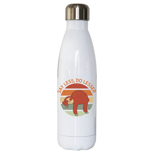 Retro sunset sloth water bottle stainless steel reusable