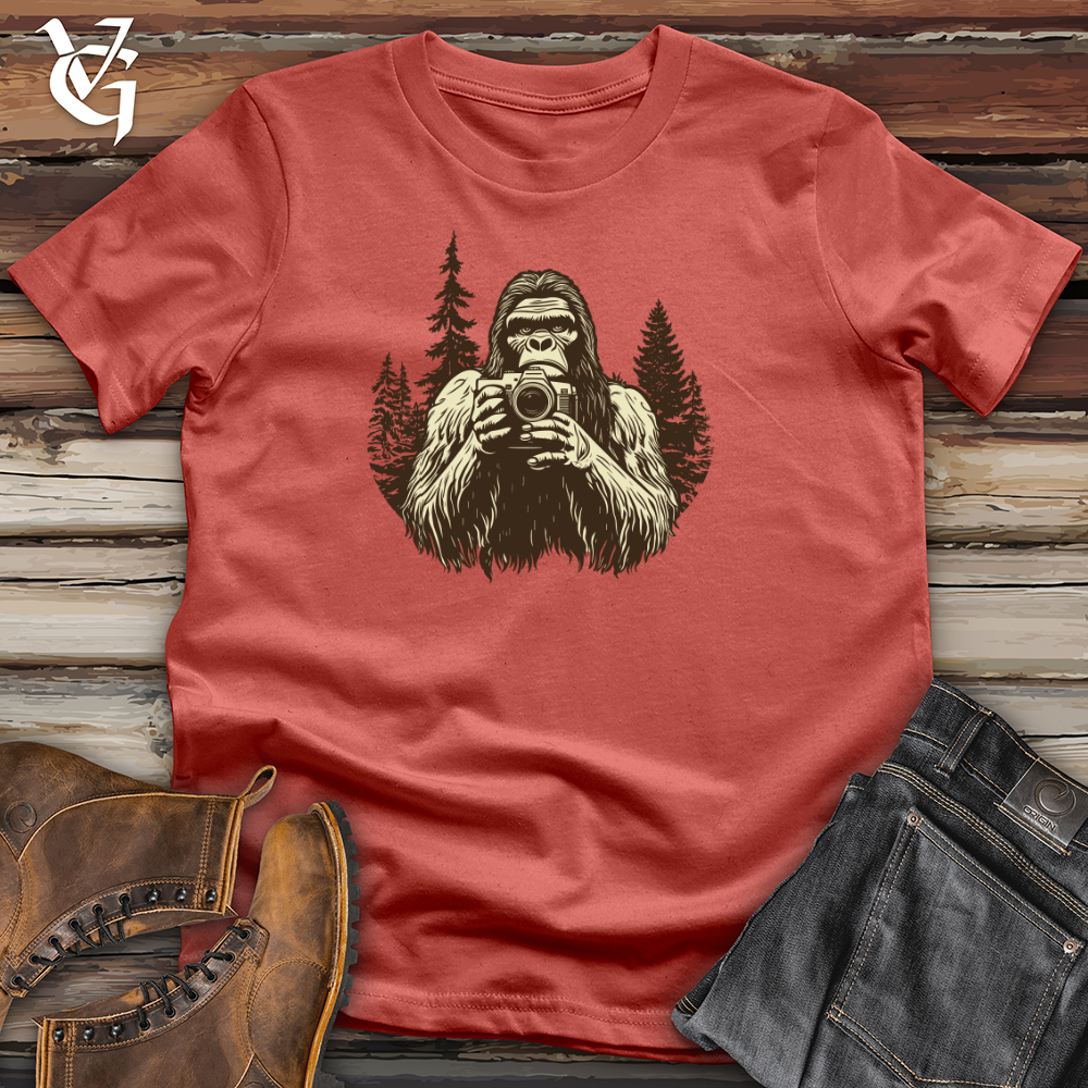 Sasquatch Capturing Snapshots Cotton Tee