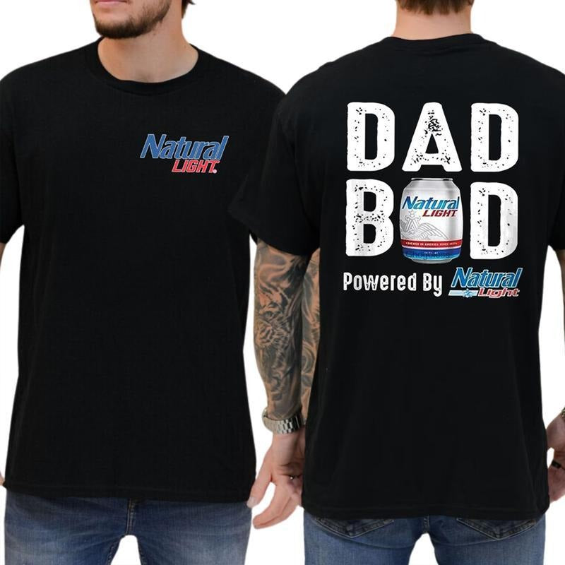 [SALE UP TO 45%] Retro Natural Light DAD BOD T-shirt, Father's Day Gifts, Mother's Day Gifts Shirt Cotton Menswear...