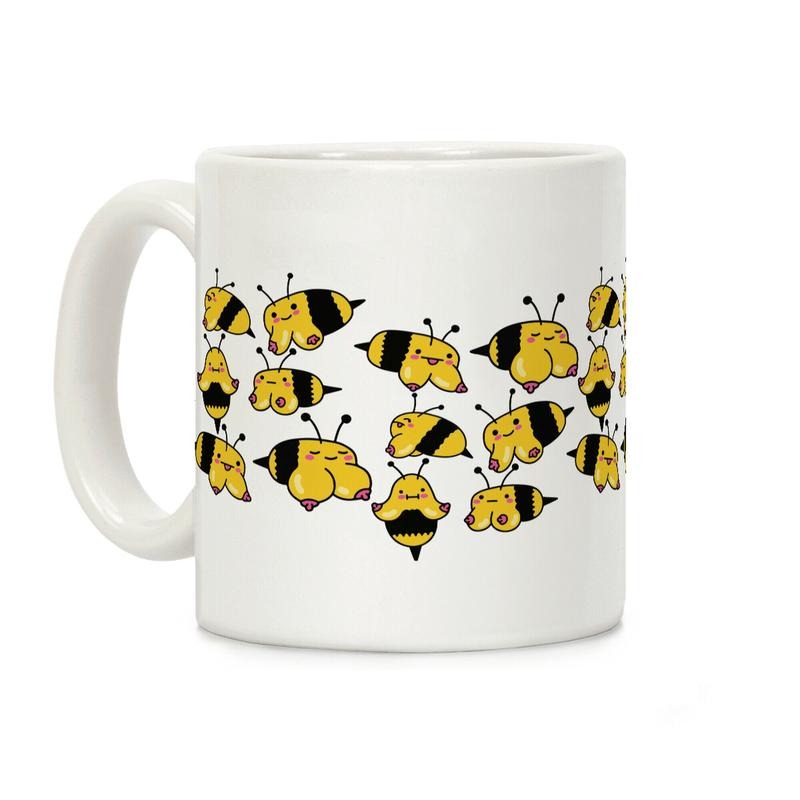 [Sale Up to 50% ] Boobees Pattern Coffee Mug,  11 oz or 15 oz Ceramic Drinkware with Large Handles, Printed in the USAstyle{n002}2