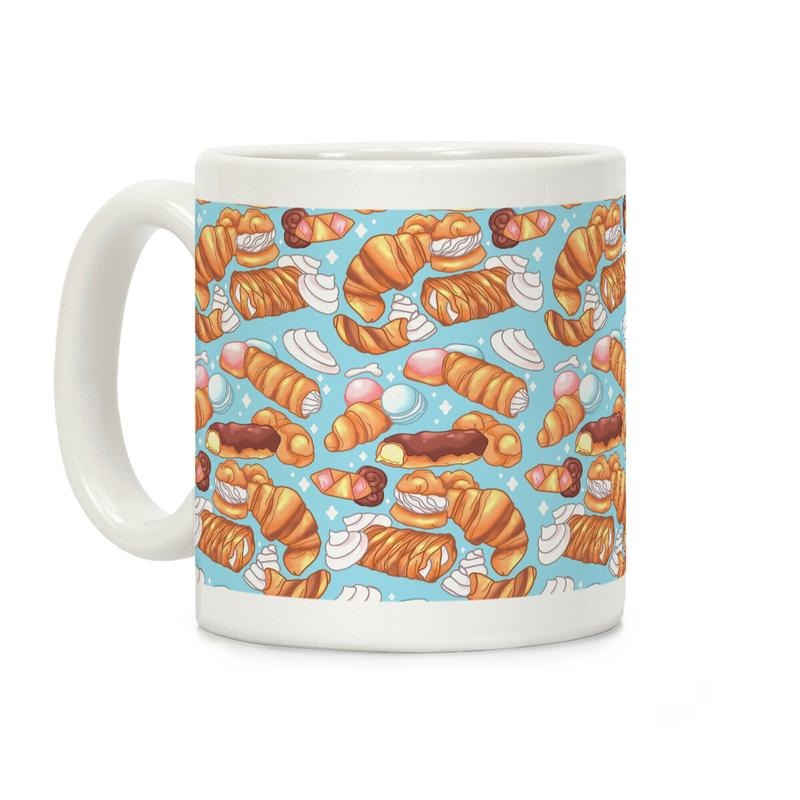 [Sale Up to 50% ] Penis Pastries Pattern Coffee Mug,  11 oz or 15 oz Ceramic Drinkware with Large Handles, Printed in the USA