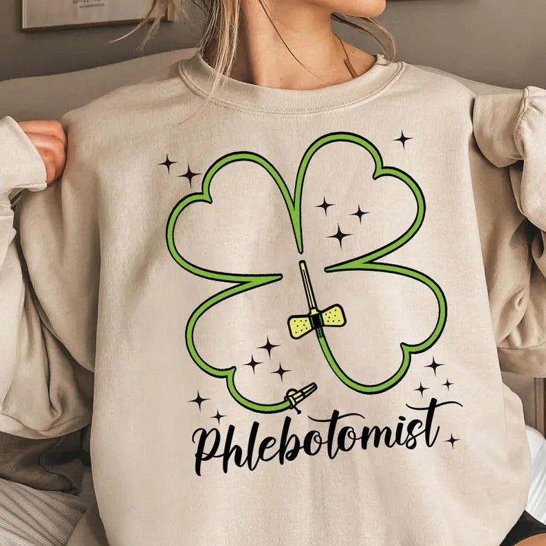 St Patrick's Day Phlebotomist t-shirt,sweatshirt,hoodie, Shamrock Phlebotomy Shirt, Just A Little Pinch Shirt, Patrick's Day Nurse Shirt, Nurse gift