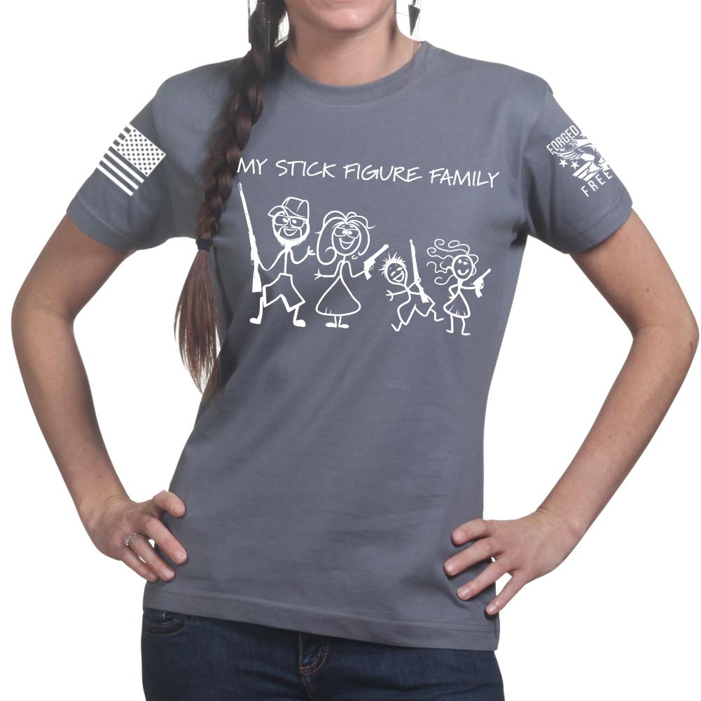 My Stick Figure Family Ladies T-shirt