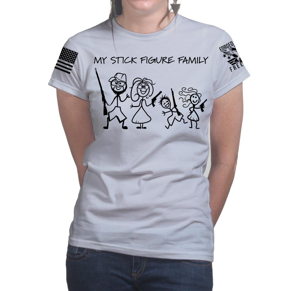 My Stick Figure Family Ladies T-shirt