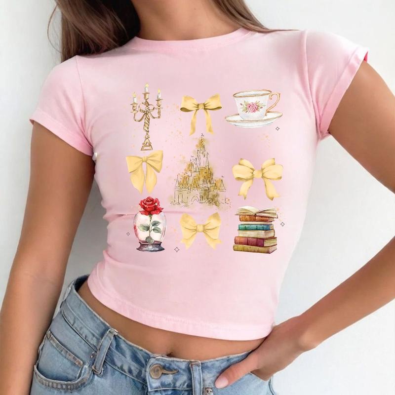 Tale As Old As Time Croptop, Book Shop Micro Tee, Belle Short T Shirt, Family Trip, Magic Kingdom Apparel shirt