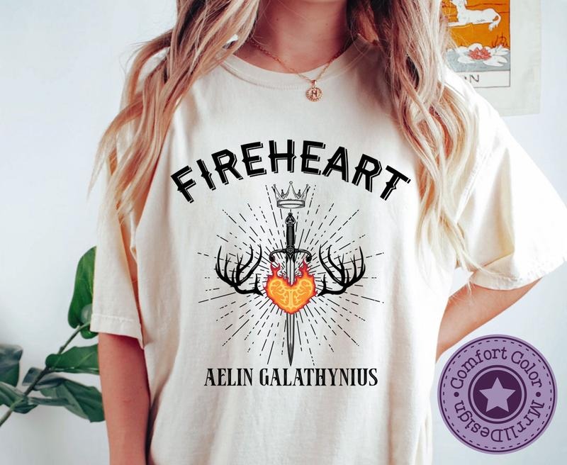 VFireheart Shirt, House Galathynius Tee, Throne of Glass Merch, SJM Fan Gift, Romantasy Reader Tee, Booktok Trendy T-shirt, MrrllDesign.