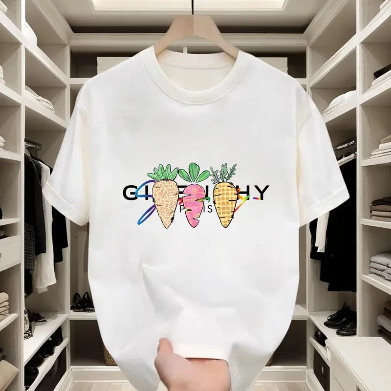 Vegetable Graphic Trend! Comfortable & Breathable, Short - sleeve T - shirt, Colorful Prints, Ideal for Casual Days and Outdoor Picnics