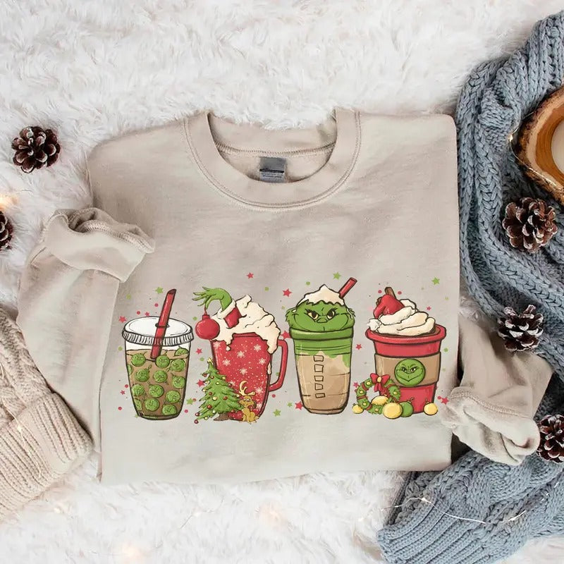 Vintage Coffee Christmas Sweatshirt, Retro Christmas Shirt, Christmas Crewneck, Cute Christmas Shirt, Family Christmas Tee, 90s Christmas Crewneck, Christmas Gift For Coffee Lover, Cozy Winter Sweater