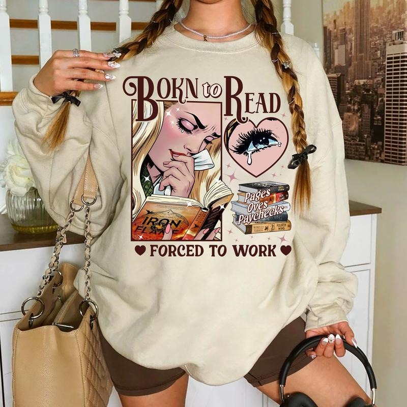 Vintage Fourth Wing Sweatshirt - Girl Reading Fourth Wing Shirt - Vintage Bookish Sweatshirt - Retro Book Reading Shirt - Fantasy Book Reader Sweater