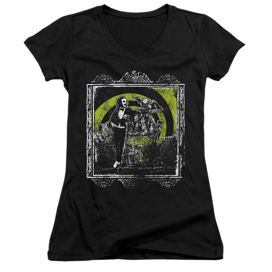 Beetlejuice Here Lies - Juniors V-Neck T-Shirt
