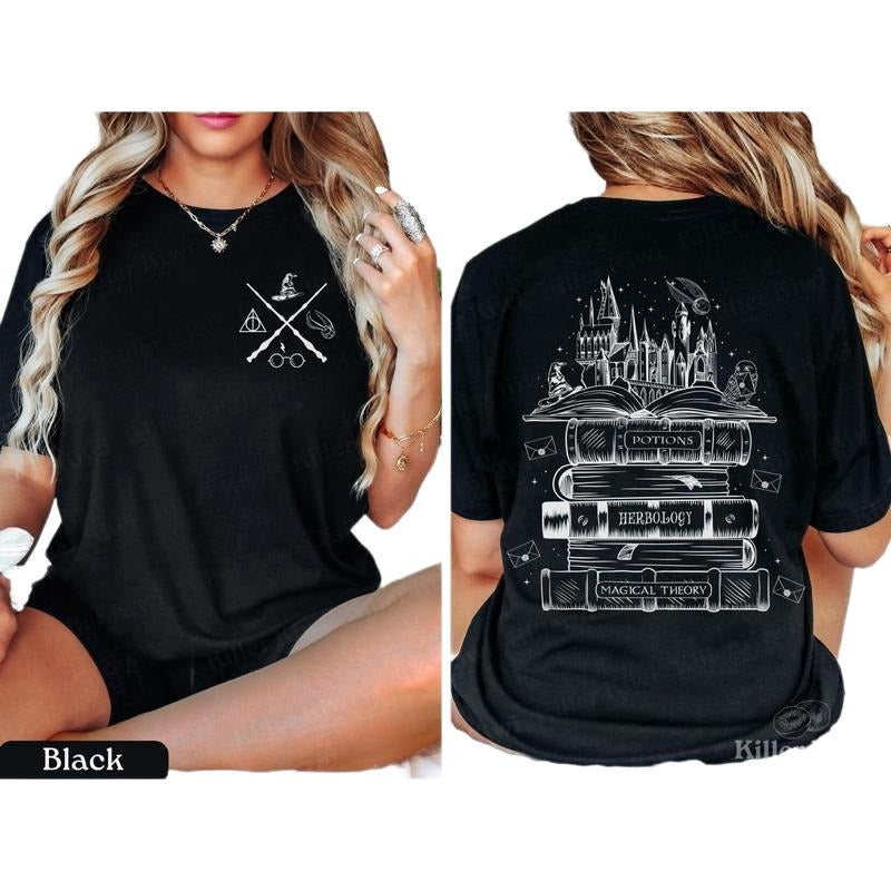 Wizard Castle Book Shirt HP Shirt Family Vacation Shirts Pottery Gifts For Women Wizard School Tee Bookworm Gift Bookish...