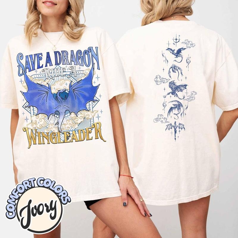 Xaddy Save a Dragon Ride a Wingleader Shirt, Fantasy Bookish Shirt, Dragon Riders, Dark Academia Storm Wing Shirt,...