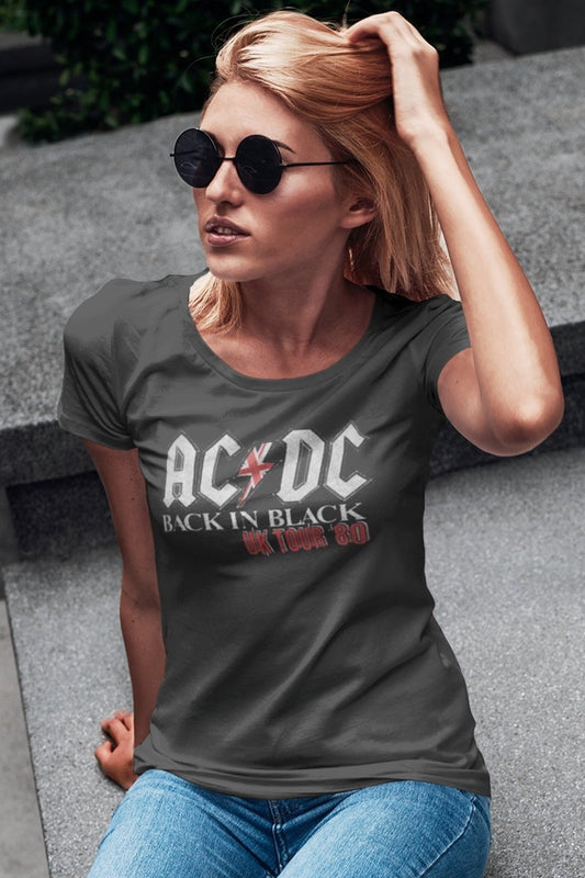 AC/DC - In Black UK Tour Boyfriend Tee