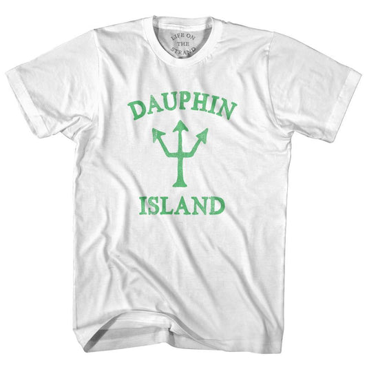 Alabama Dauphin Island Emerald Art Trident Adult Cotton T-Shirt
