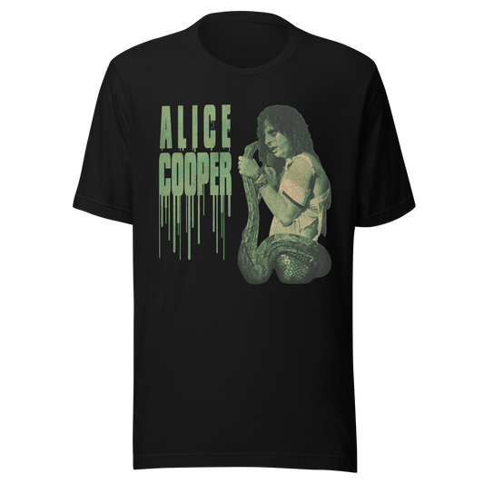 Alice Cooper - Vintage 1986 Snake Drip Jumbo Print T-Shirt Style001