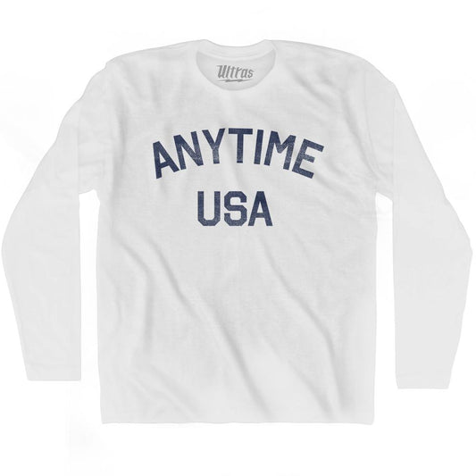 Anytime USA Adult Cotton Long Sleeve T-Shirt