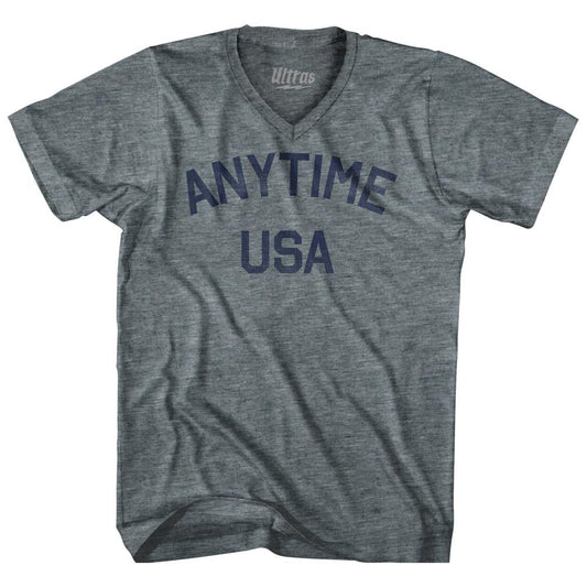 Anytime USA Adult Tri-Blend V-Neck T-Shirt
