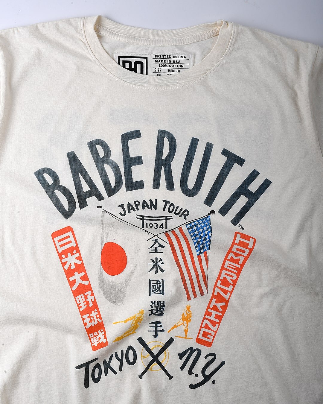 Babe Ruth Tokyo X NY Vintage White Tee
